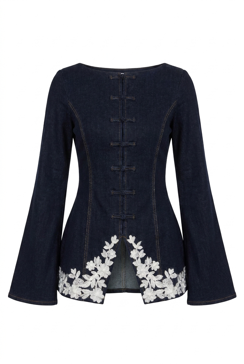 Cotton Denim Dinner Jacket Top