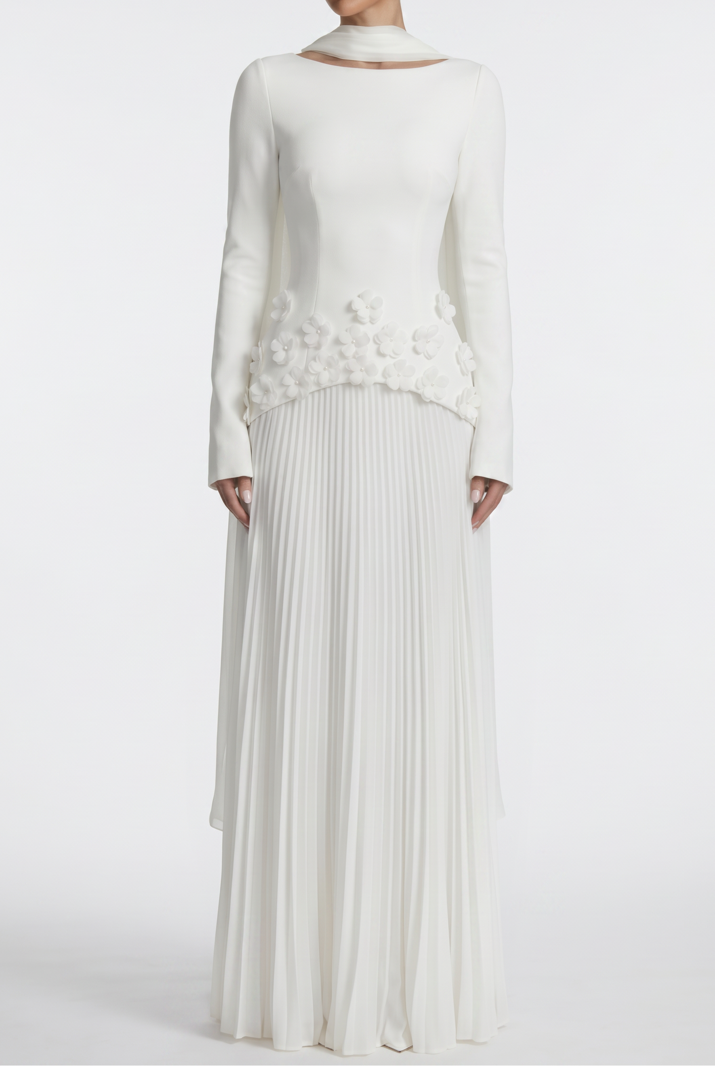 White Floral Applique Set