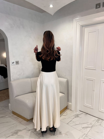 Double Layered Maxi Skirt Cream