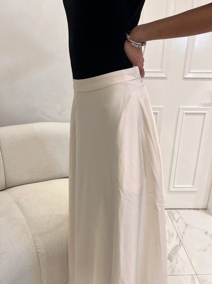 Double Layered Maxi Skirt Cream