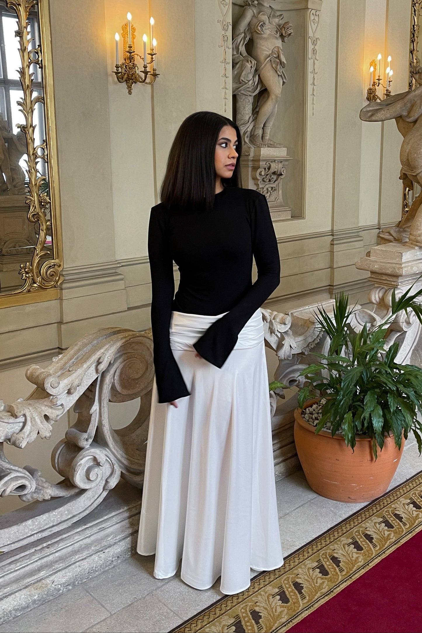Modal Satin Monochrome Dress