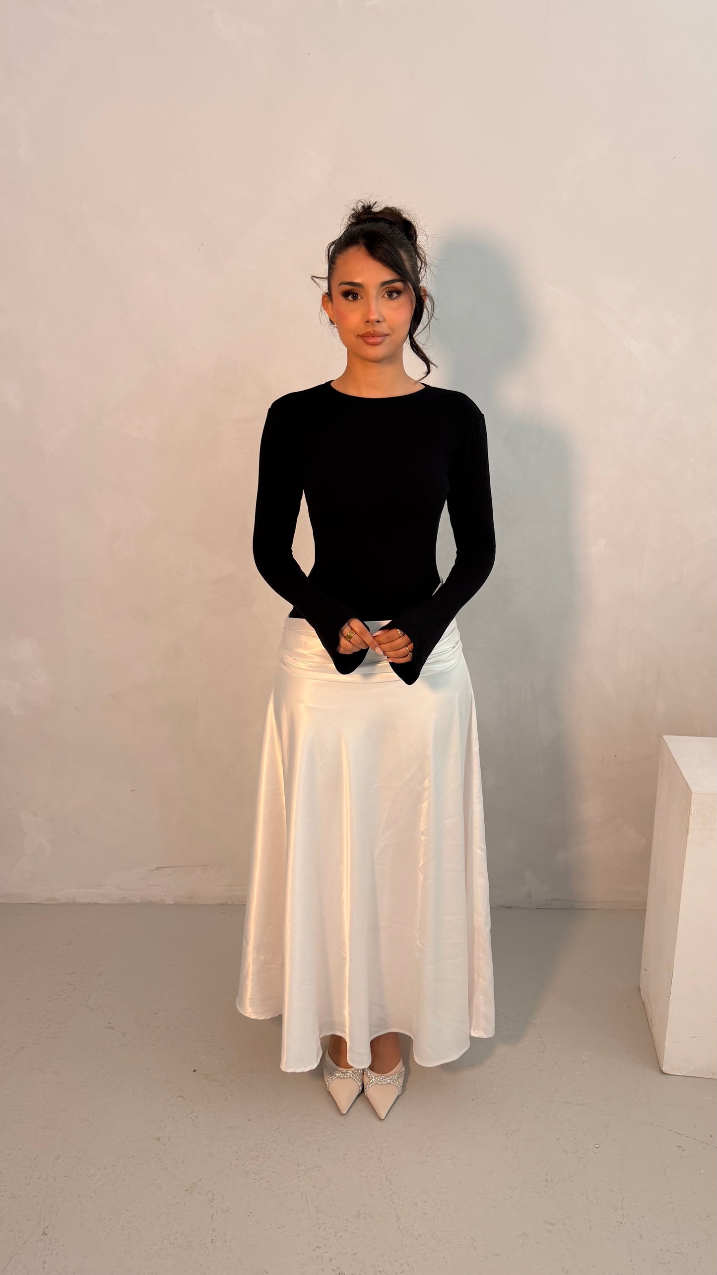 Modal Satin Monochrome Dress