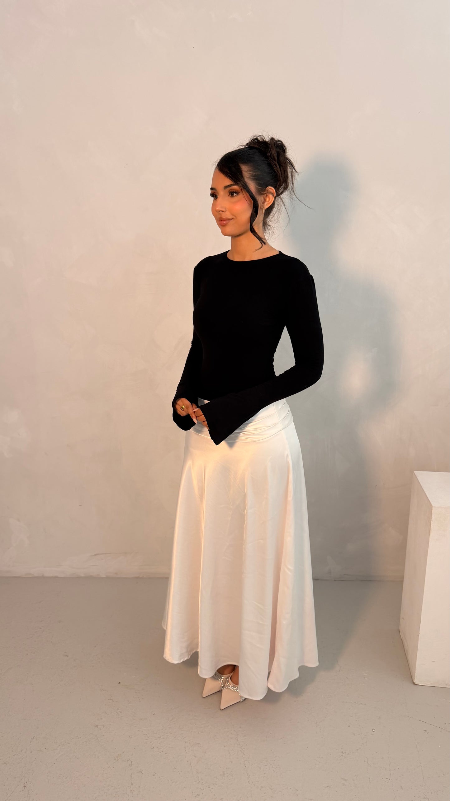 Modal Satin Monochrome Dress