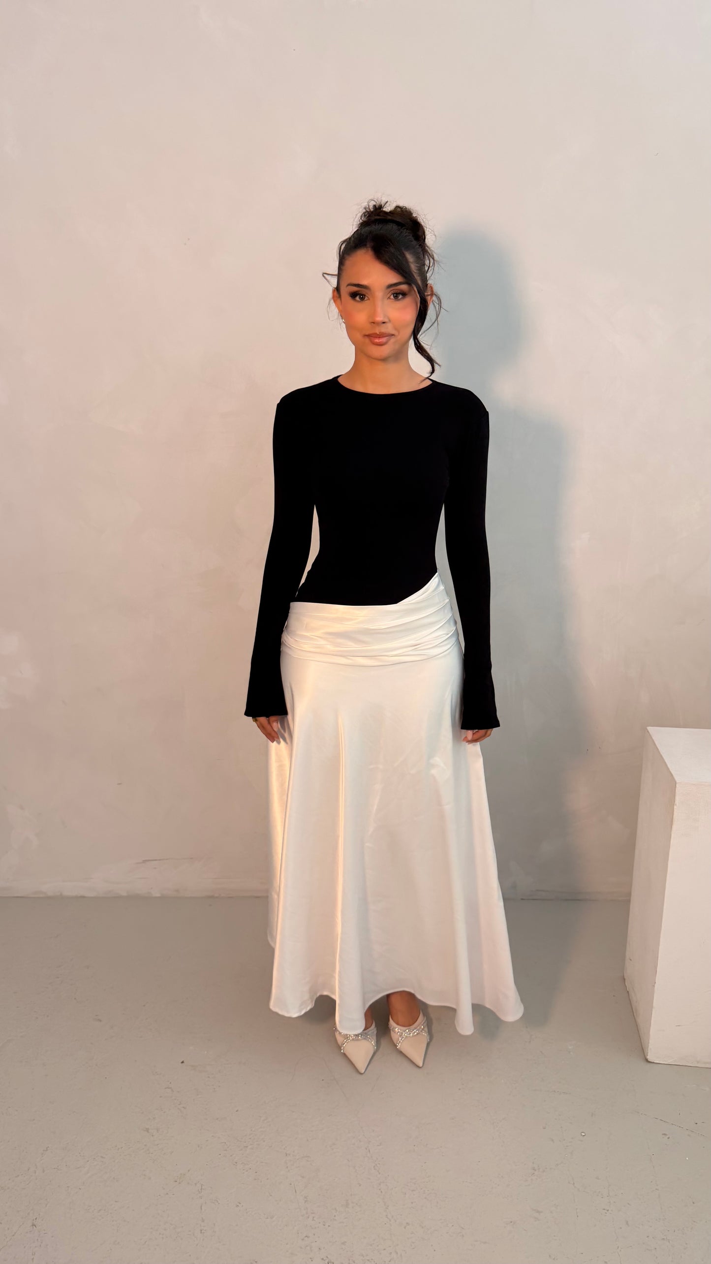 Modal Satin Monochrome Dress