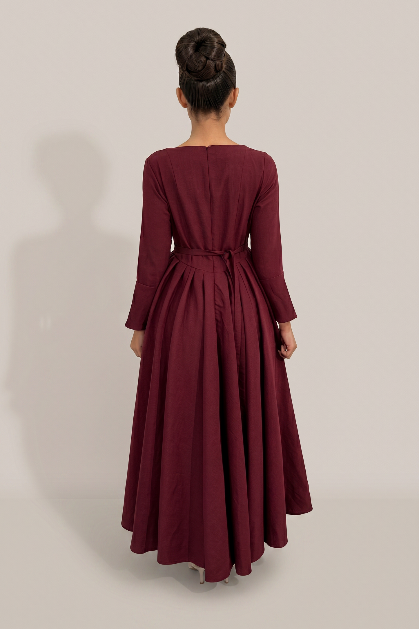 Limited Edition Cotton Blend V Hem Dress Burgundy