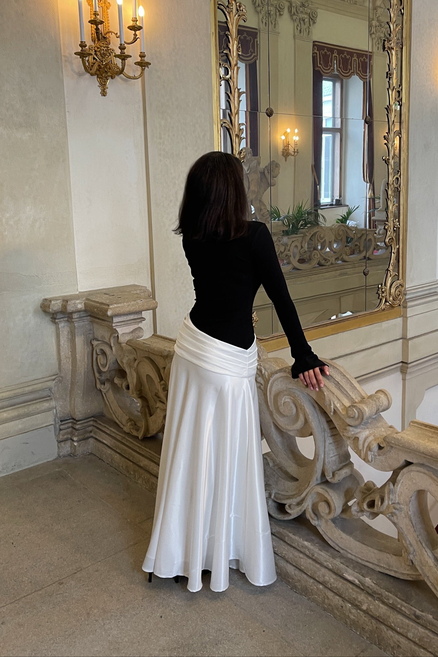 Modal Satin Monochrome Dress