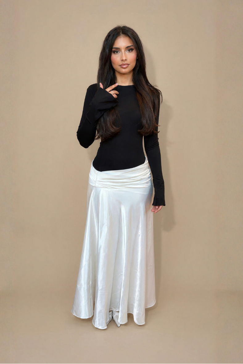 Modal Satin Monochrome Dress