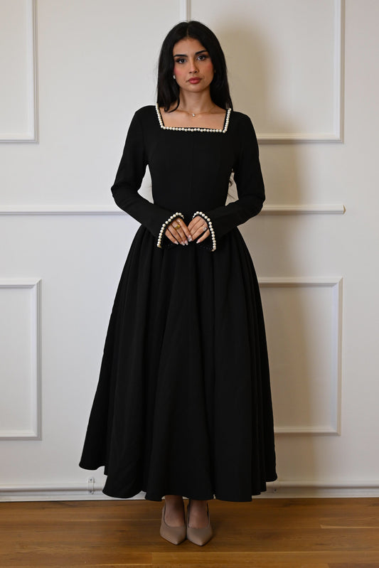 Cotton Blend Ball Gown Flared Dress