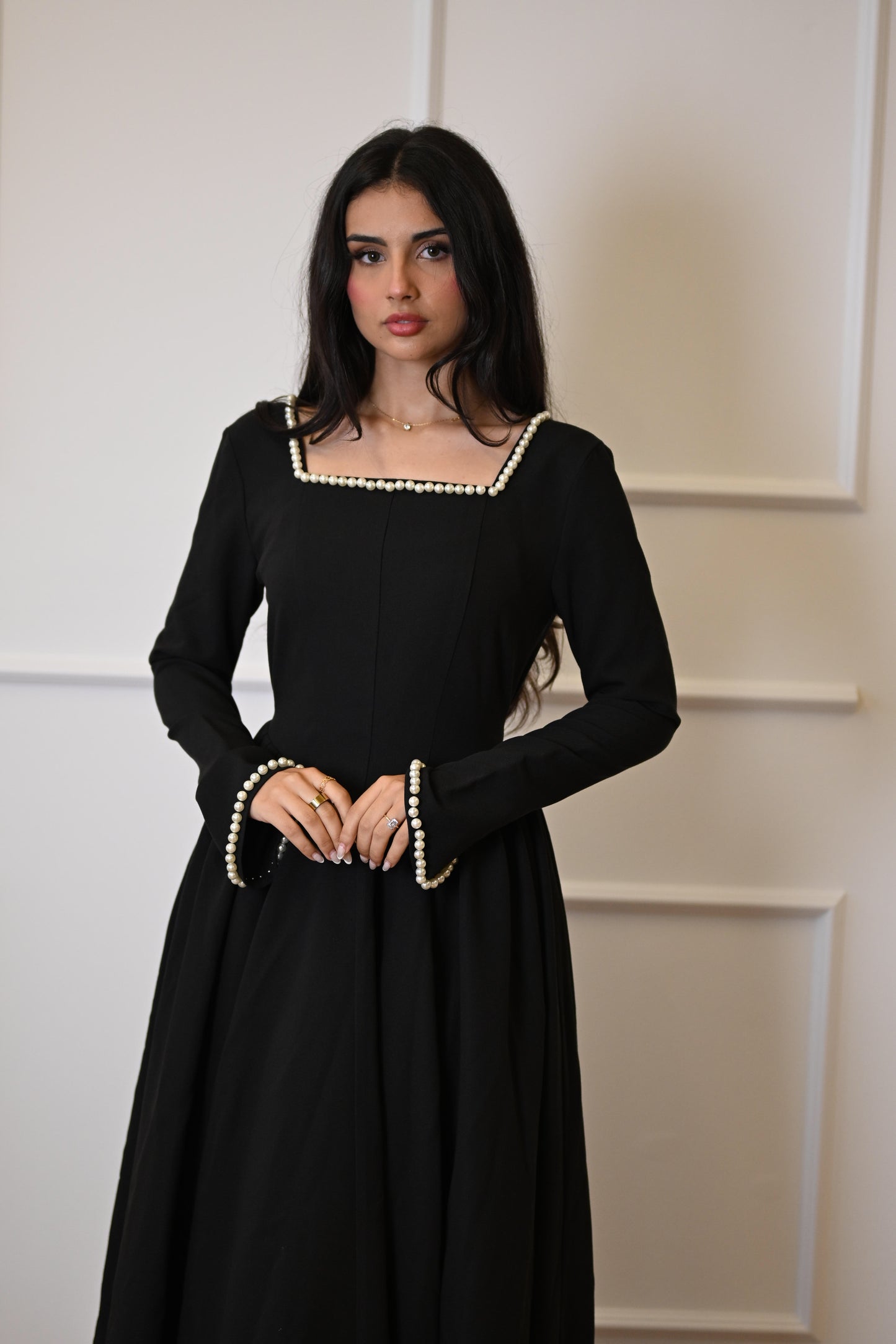 Cotton Blend Ball Gown Flared Dress