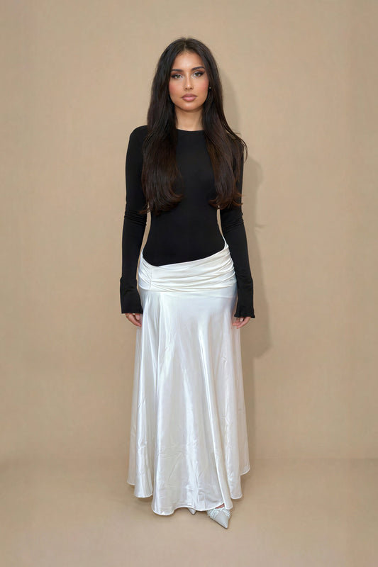 Modal Satin Monochrome Dress