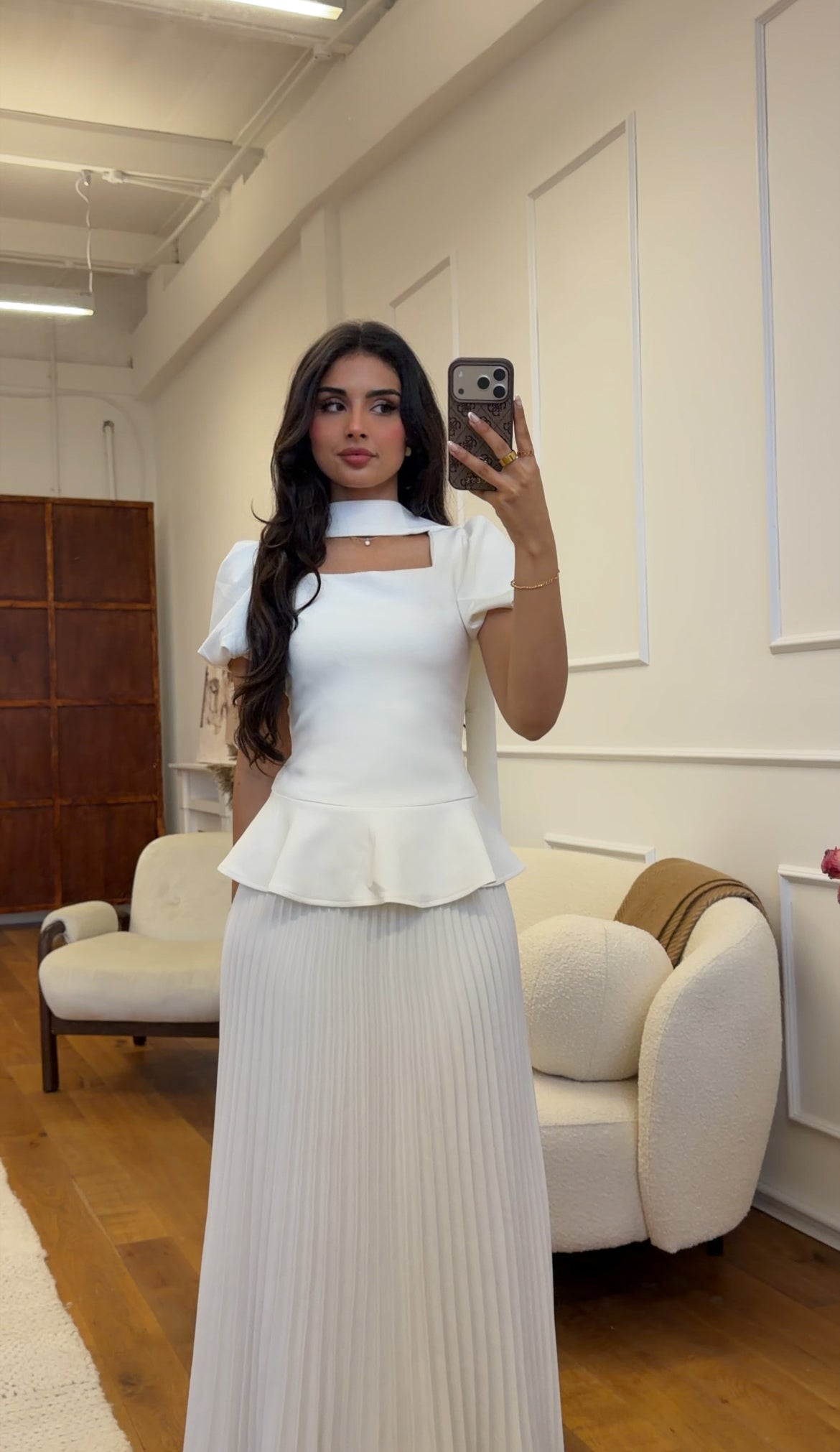 Short Sleeves Bridal Peplum Set