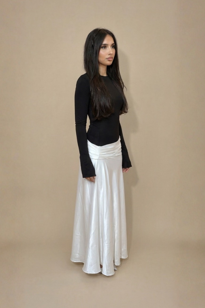 Modal Satin Monochrome Dress