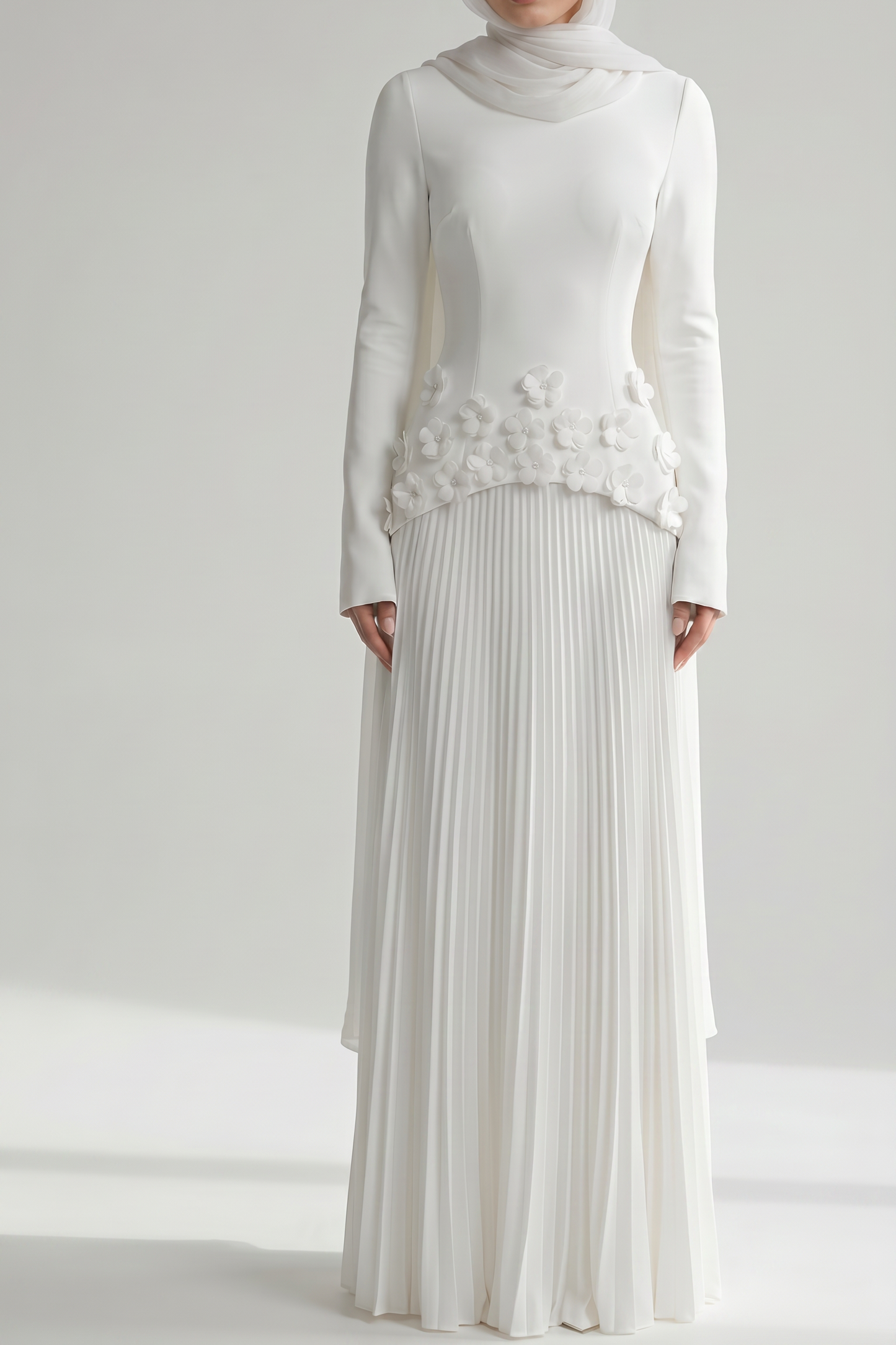White Floral Applique Set